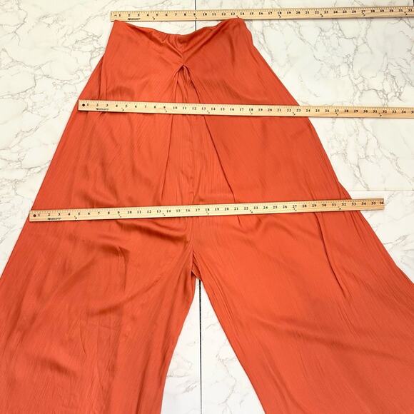 FREE PEOPLE BEACH KIMMIE SHINE STRAPLESS WIDE LEG ONE PIECE JUMPSUIT SZ M $130 - Picture 14 of 15